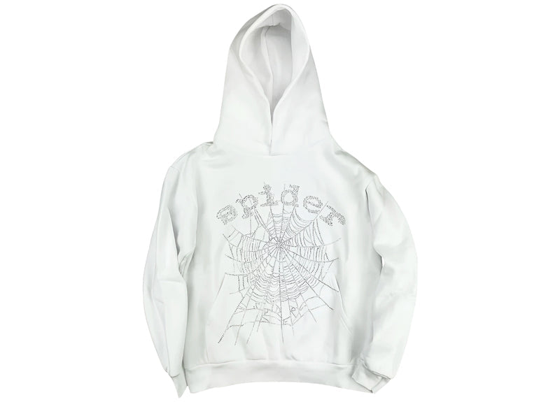 Sp5der Rhinestone Logo Hoodie