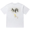 AMIRI Crystal Embellished Champagne Logo T-Shirts